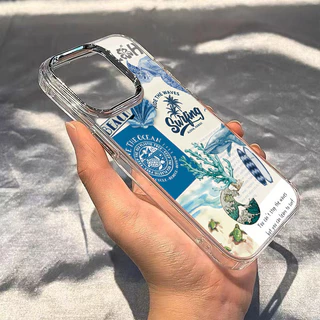 Marine Shark Label Clearเคสโทรศัพท์สําหรับiPhone 17 16 15 Pro Max 14 Plus 13 12 11 XS X 7 8 16Eกันกระแทกปกอ่อน