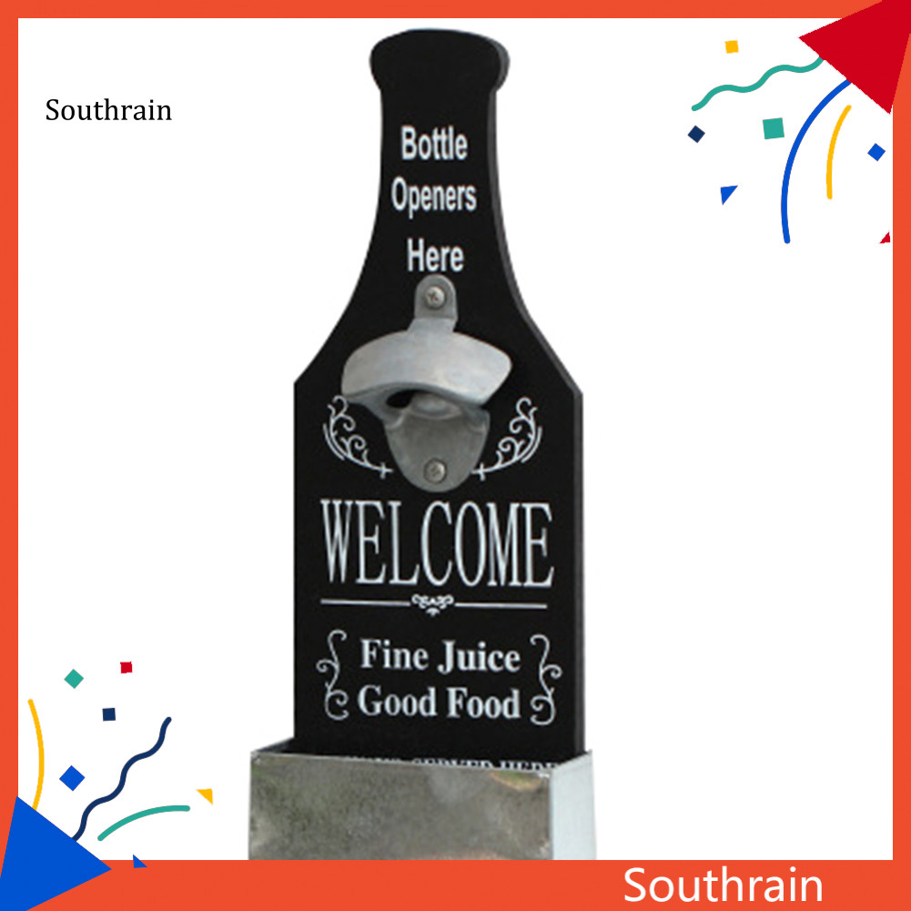 SOU ไม้แขวนที่เปิดขวด Vintage Cap Remover ร้านอาหาร Wall Plaque Decor