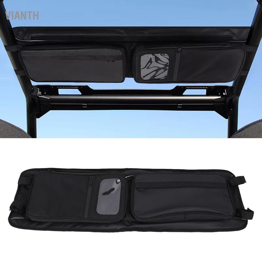 Vianth UTV กระเป๋าหลังคา Overhead Storage ผ้า Oxford มัลติฟังก์ชั่นสำหรับ Polaris RZR XP S