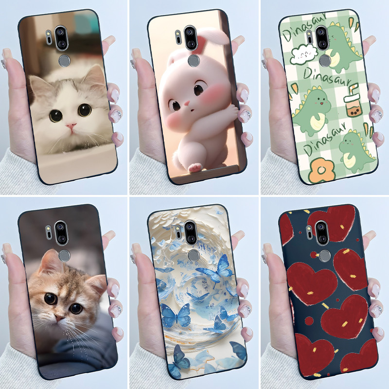 เคสน่ารักสําหรับ LG G7 thinQ การพิมพ์เชลล์ฝาครอบป้องกันสําหรับ LG G7thinQ ซิลิโคนอ่อนนุ่มการ์ตูนปลอก