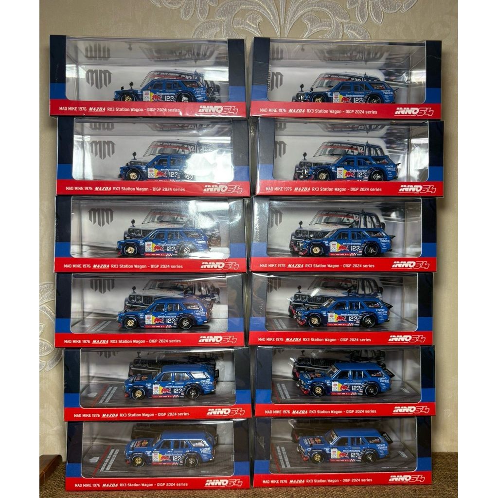 INNO MAZDA Red Bull Fleet Tank MAD MIKE 1976 MAZDA RX3 Station Wagon ยี่ห้อใหม่ยังไม่ได้เปิด 64 Scal