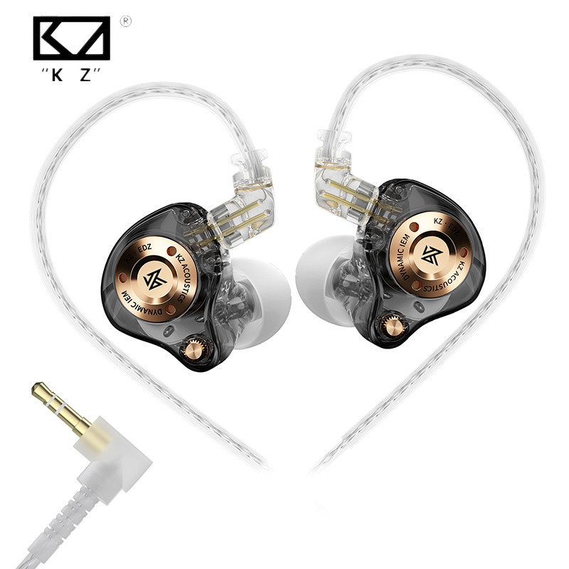 KZ EDZ HIFI หูฟังแบบมีสายโลหะ In-ear Monitor Bass สเตอริโอเสียงรบกวน Cancelling หูฟังพร้อมไมโครโฟนสําหรับเกมเพลง