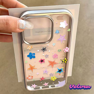 เคสไอโฟนX เคส สำหรับ IPhone 17 17 Pro 11 12 13 14 16 15 Pro Max 8 16 15 7 Plus X XS XR Max เรียบง่าย ดาว โลหะ แฟชั่น เคส