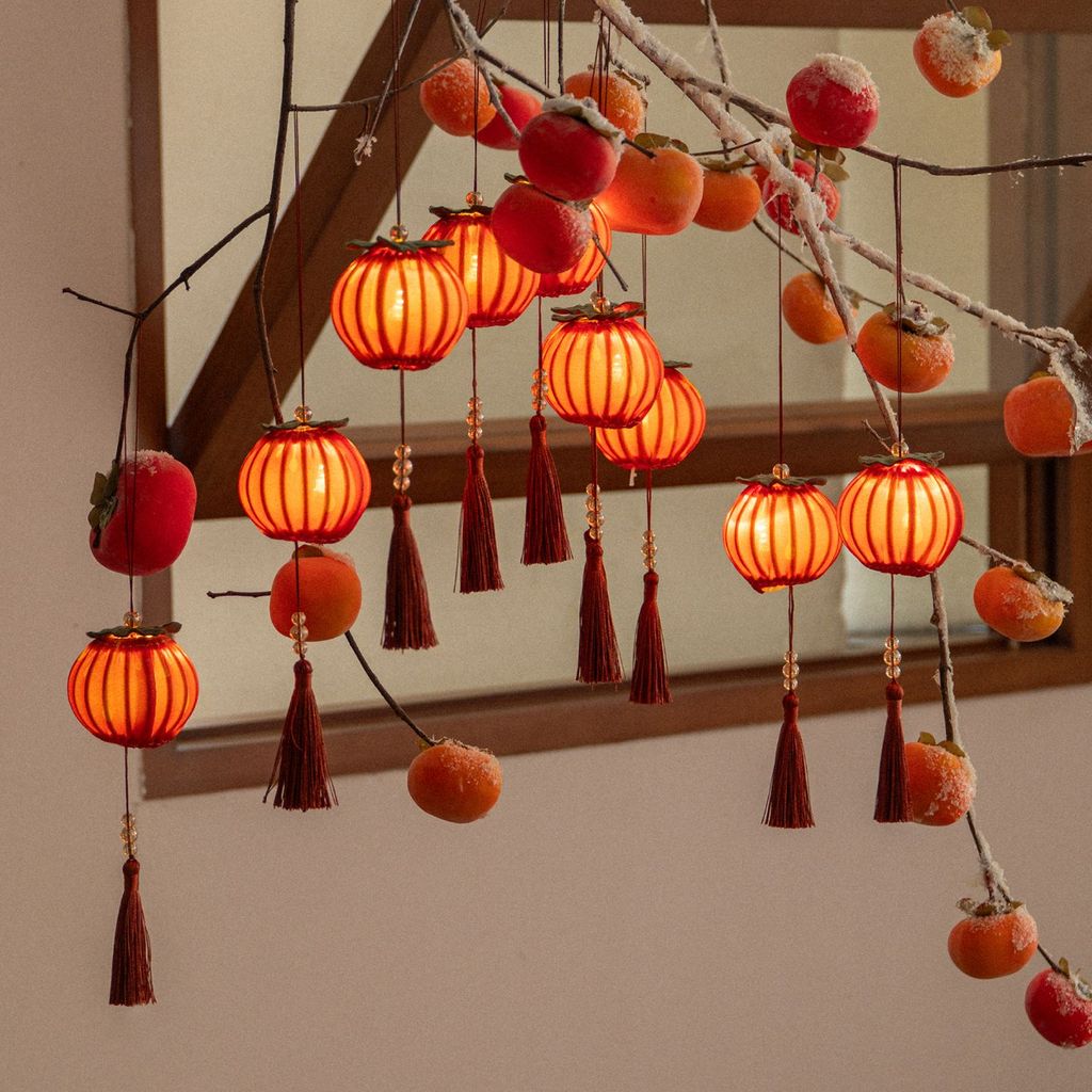 New Year Lantern Pendant Children's Portable Persimmon Lantern Entry Door Hanging Living Room Hangin