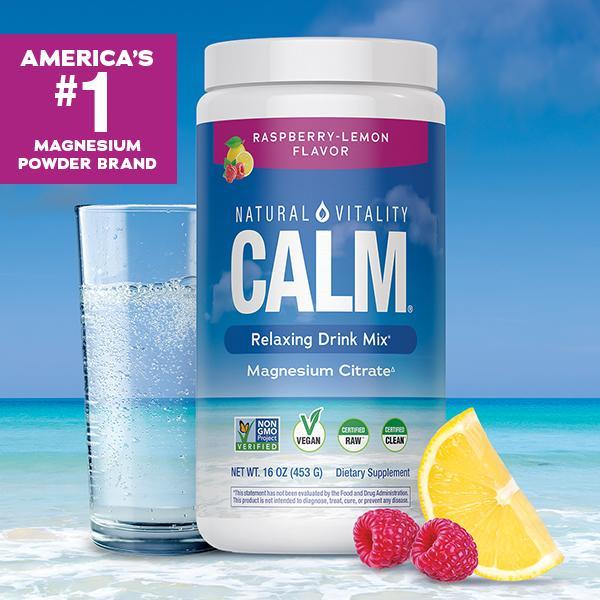 CALM Relaxing Drink Mix - Anti Stress Drink Mix - With Ionic Magnesium Citrate - รส Raspberry Lemon 