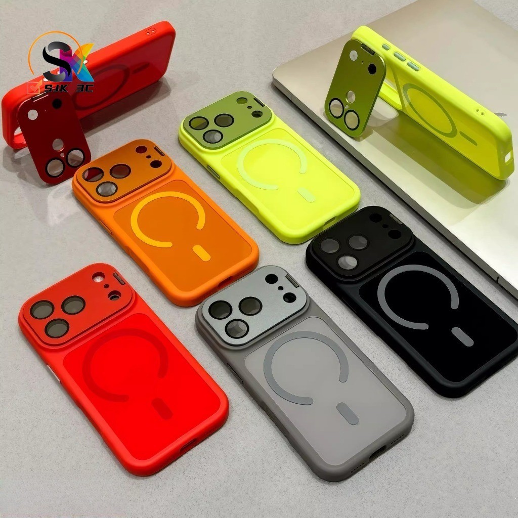 ทันทีเปลี่ยน 17Magnetic Flip Cover Case สําหรับ iPhone 17 16 15 14 13 Pro Max 12ProMax ปลอกโปร่งใส TPU กลับเลนส์ป้องกันกันกระแทก Matte PVC Bracket Case