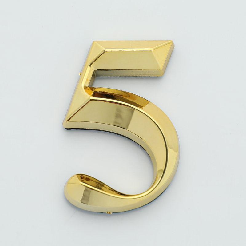 Iadorelovepink 1 ชิ้นความสูง 5 ซม.Golden Home สติกเกอร์ที่อยู่ประตูป้ายทอง Modern House หมายเลข th - รูปที่ 4