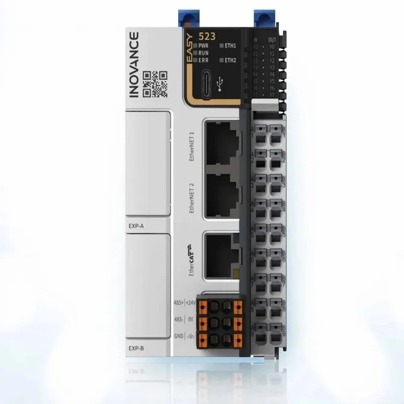 INOVANCE PLC Easy521-0808TN ควบคุมการเคลื่อนไหวอันทรงพลัง, การสื่อสาร EtherCAT, Ethernet/IP ไปยังไดร