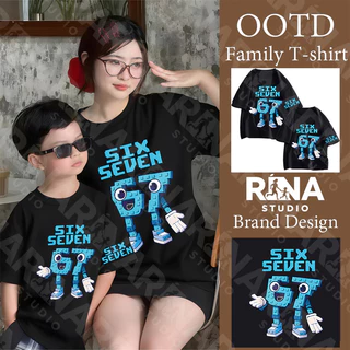 🔥พร้อมส่ง&COD🔥RINA STUDIO🔥 Six Seven 67 ชุดครอบครัวใหม่ 2026 ชุดพ่อแม่ลูก ใส่สบาย ผ้าฝ้ายแท้ 100% N1008