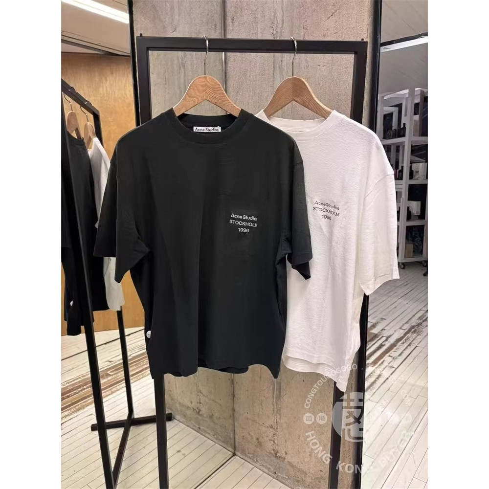 Ac*e Stu*os Men 1996 Logo พิมพ์เสื้อยืดแขนสั้นแฟชั่นผ้าฝ้ายแท้