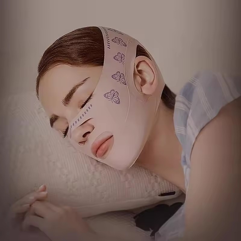 ผ้าพันหน้ายกกระชับรูปตัววีแบบใช้ซ้ำได้ / สายรัดกระชับใบหน้าแบบระบายอากาศได้ดี / อุปกรณ์ลดเหนียงใต้คาง - รูปที่ 2