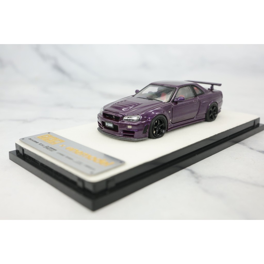 [สต๊อกพร้อม] pgm 1/64 pgm onemodel Co-Branded Japanese Product gtr ztune r34 Midnight Purple Full Op