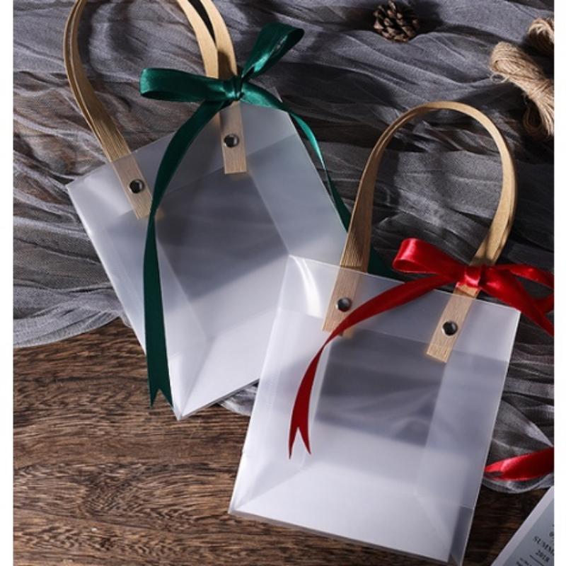 Gift Box Home ถุงด้านกึ่งโปร่งแสง PVC ใส แข็งแรง 50 ชิ้น ราคาส่ง เหมาะสำหรับงานเลี้ยง งานแต่ง วันเกิด ห่อขนมลูกอม ใ