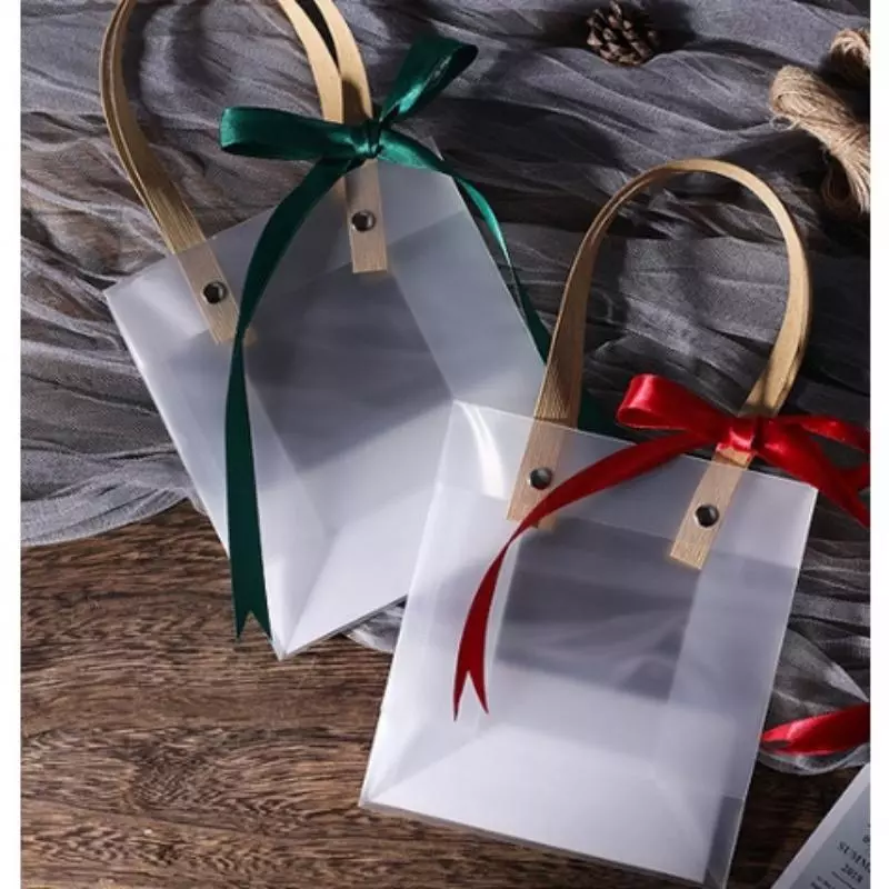 Gift Box Home ถุงด้านกึ่งโปร่งแสง PVC ใส แข็งแรง 50 ชิ้น ราคาส่ง เหมาะสำหรับงานเลี้ยง งานแต่ง วันเกิด ห่อขนมลูกอม ใ