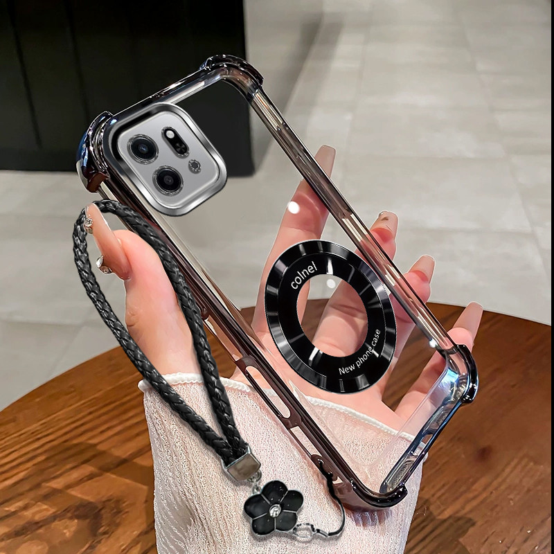 เหมาะสําหรับ Honor X7C X7A X7B เคสโทรศัพท์ใหม่แว่นขยายแหวนดูดแม่เหล็ก Anti DROP นุ่ม Anti DROP เคสป้