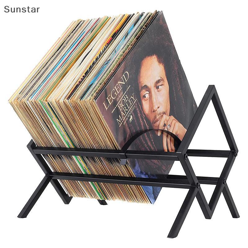 Sunstar Record Storage Ra Matte Record Holder 80 ถึง 100 LP ความจุโลหะผู้ถือบันทึกชั้นเดียว