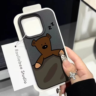 แอปเปิ้ลโทรศัพท์ เคสชินจังหมีง่วงน่ารัก สำหรับ iPhone เคสไอโฟน 13 12 11 PRO MAX X XS MAX 16 15 14 XR 7/8PLUS จัดส่งจากปร