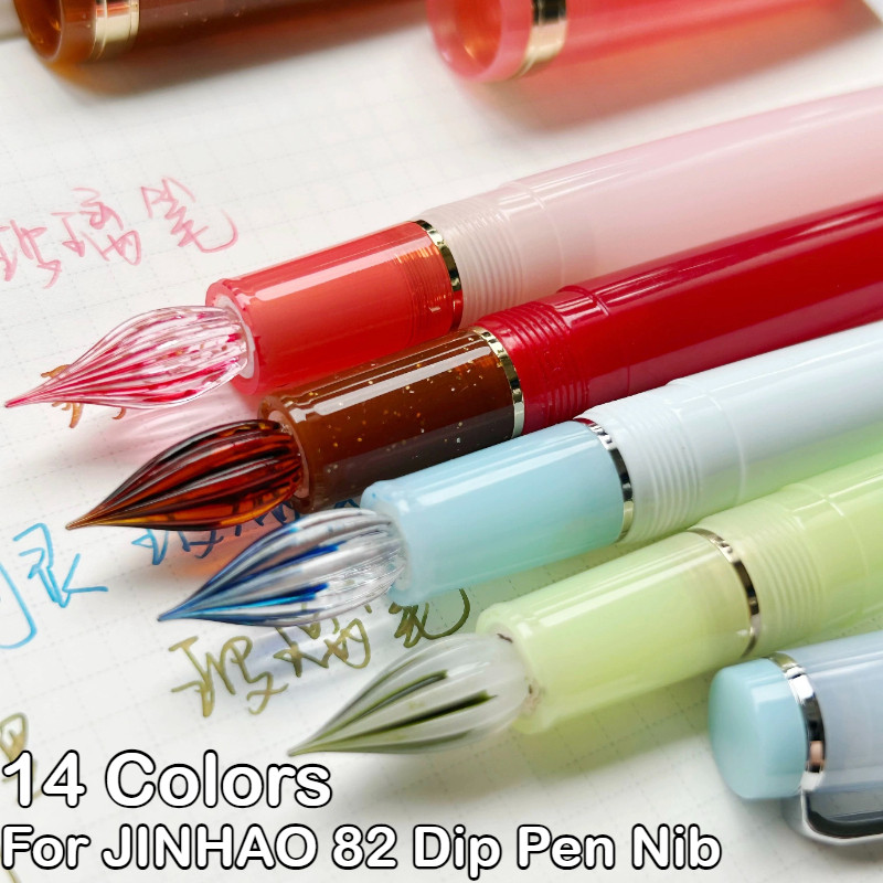 14 สีสําหรับ JINHAO 82 Fountain ปากกา Hand-Polished แก้ว Dip ปากกา Nib EF Dip ปากกา Conversion Nib เครื่องเขียนโรงเรียนอุปกรณ์สํานักงาน