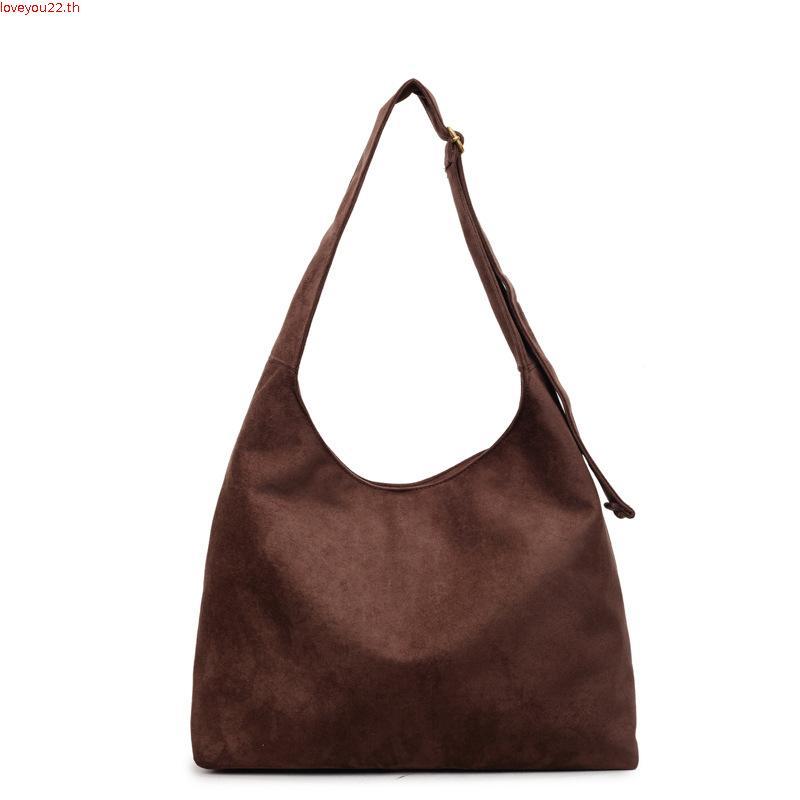 (**พร้อมส่ง) knack.bag - Hobo (L) - Brown (สีน้ำตาลหนังกลับ)