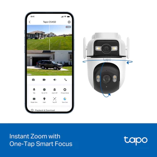 TP-Link กล้องวงจรปิด 3MP Outdoor Dual Lens Pan/Tilt พูดคุยโต้ตอบได้ รุ่น Tapo C545D
