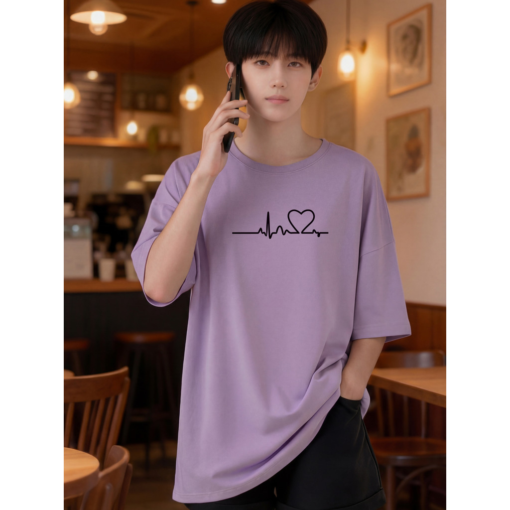 2W028 [AIYOU] Lelaki Baju T เสื้อผู้ชาย Tshirt ขนาดใหญ่ Tops เสื้อผ้าผู้ชายรอบคอสไตล์เกาหลี Plus ขนา