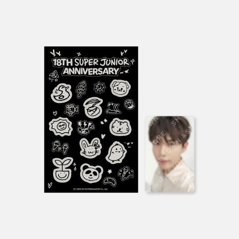 Super junior Debut 18th Anniversary Official Merchandise Luminous Sticker+Photo Card w
