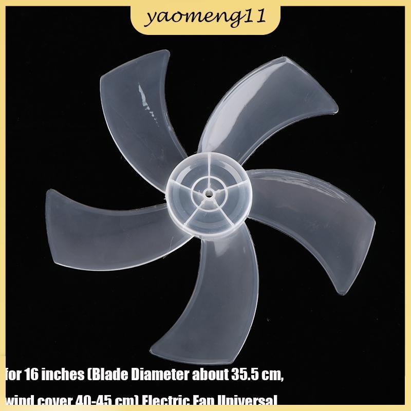 YM 1 PC พัดลมลมขนาดใหญ่ใบมีดสําหรับ 16 นิ้วพลาสติกในครัวเรือนพัดลมใบมีดห้าใบพร้อม Nut Cover สําหรับพัดลมแท่นพัดลมตั้งโต๊ะพัดลมผนัง TH