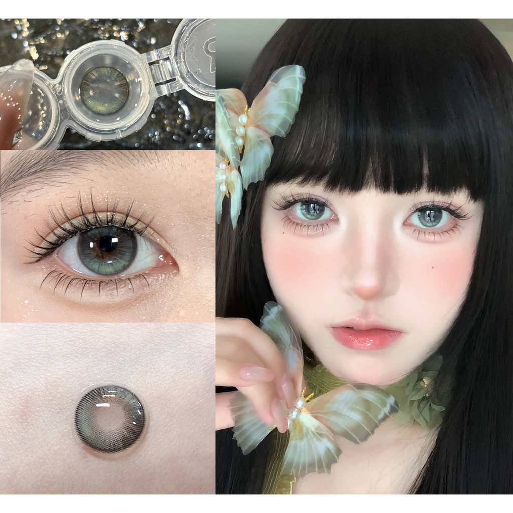 (1 คู่) MHJGUANG ,thestarlens Brand ,14.20mm,Gdia:13.60mm,(เกรด 0-8), คอนแทคเลนส์ 6 เดือนใช้(สีเขียว