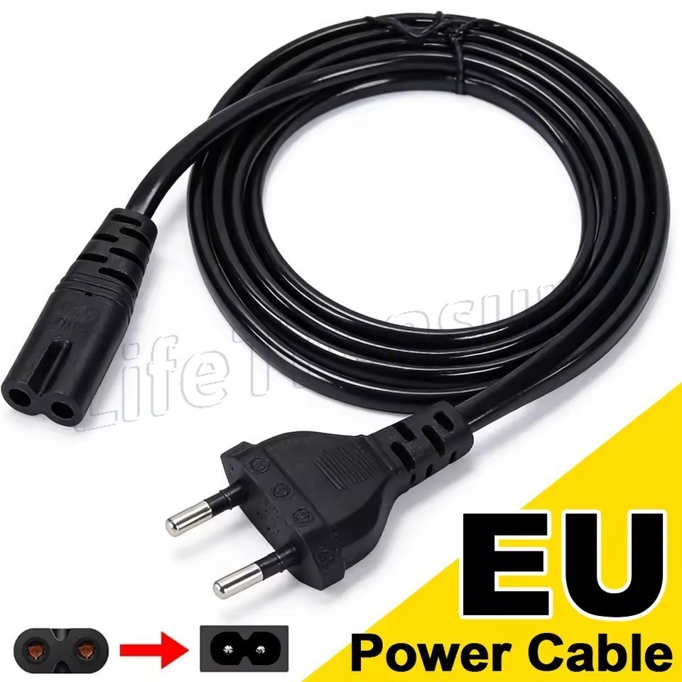 2 Pin To C7 สายไฟ - ปลั๊ก EU 2-Prong สาย AC ปลั๊กสายไฟ - สําหรับคอมพิวเตอร์ แล็ปท็อป ทีวี - C7 รูป 8
