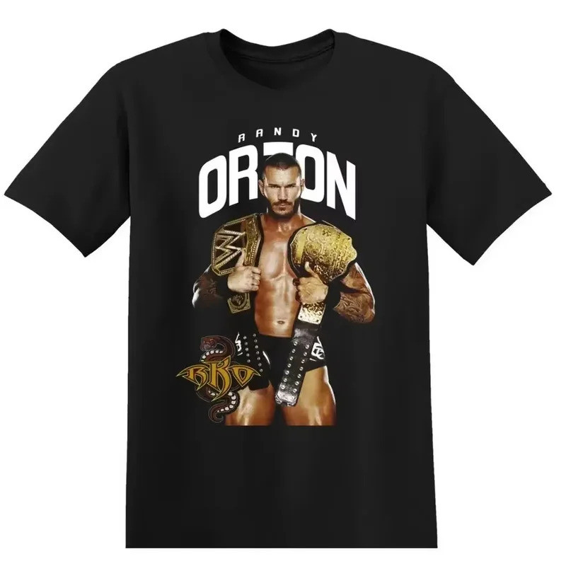 ทีเชิ้ตมวยปล้ำร็อคสีดำ WWE เจฟฟ์ ฮาร์ดี้ ทีเชิ้ตมวยปล้ำ แรนดี้ ออร์ตัน เรย์ มิสเตริโอ ทีเชิ้ตมวยปล้ำ WWE เสื้อโอเวอร์ไซส