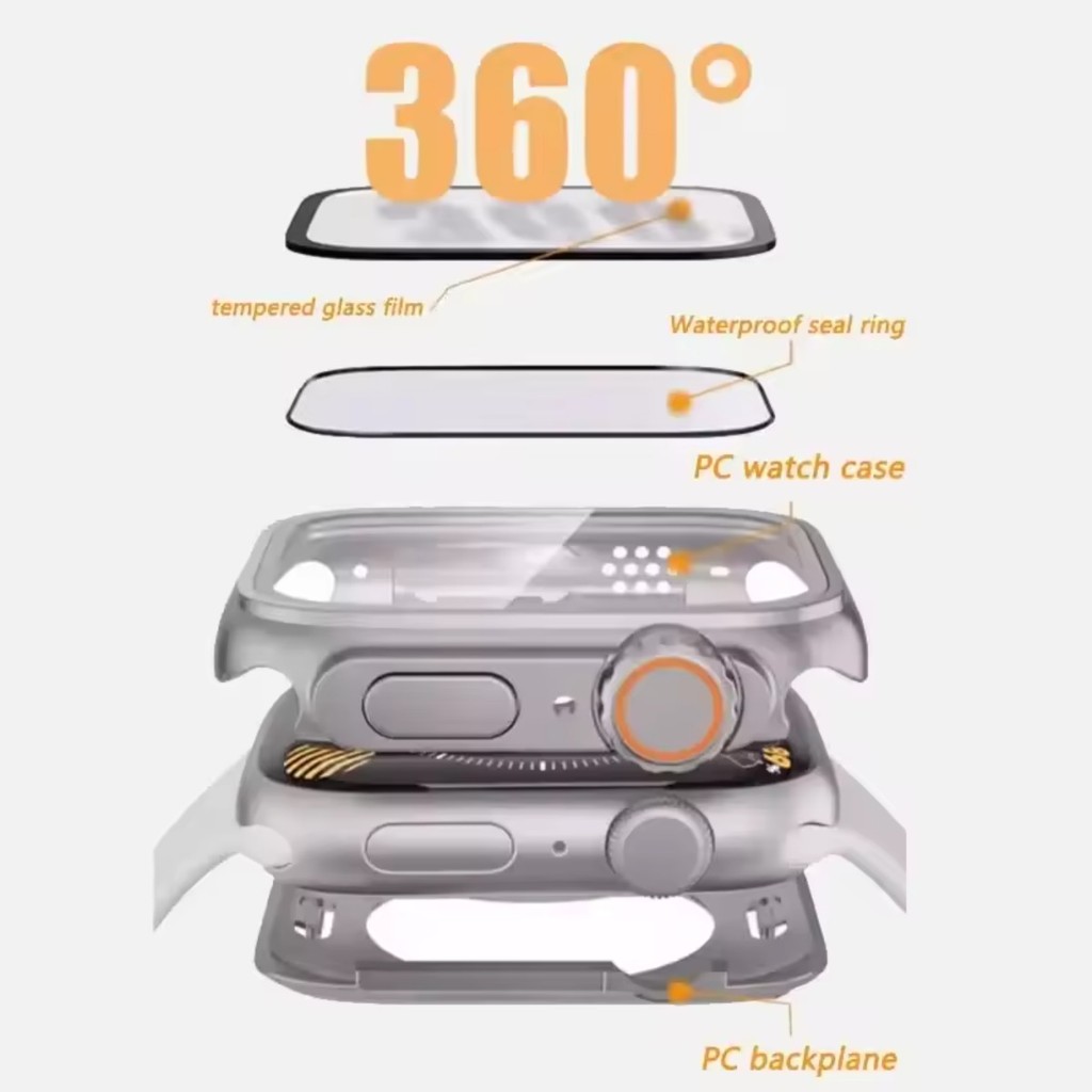 2-in1 Strap + Case Trail Nylon Loop Band กระจกนิรภัยป้องกันหน้าจอสําหรับ Apple Watch S11 46 มม.42 มม.44 มม.45 มม.40 มม.41 มม.IWatch Series 11 10 9 8 7 6 SE 5 4 se3 - รูปที่ 7