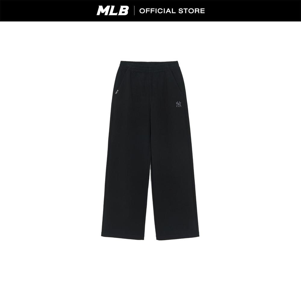 MLB กางเกงขายาว ผู้หญิง Womens Varsity Ribbed Semi Wide Pants รุ่น 3FPTV0354 50BKS สีดำ
