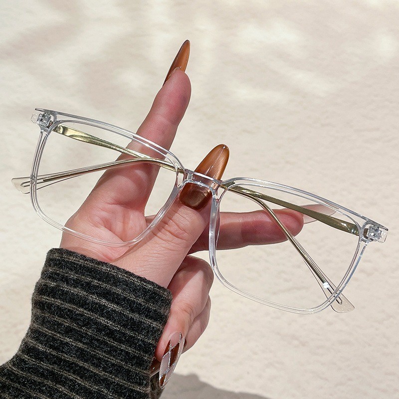 Photochromic Anti Blue Light Blocking แว่นตาสําหรับผู้ชายผู้หญิงแฟชั่นสี่เหลี่ยมผืนผ้าแว่นตากลางแจ้งการถ่ายภาพอุปกรณ์เสริมแว่นตา