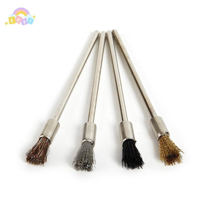 [BB-t] แปรงลวดปากกา 100 มม. Long Shank แปรงทําความสะอาดเครื่องมือโรตารี่สนิมกําจัดสีใหม่