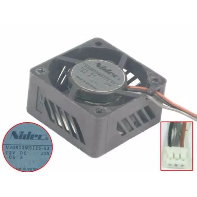 พัดลมระบายความร้อนเซิร์ฟเวอร์ Nidec U30R12NS1Z5-53 DC 12V 0.05A 30x30x15 มม.