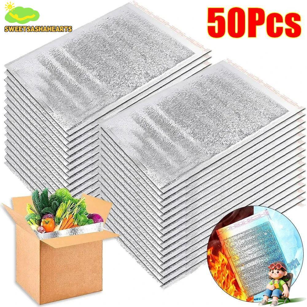 SWEE 50 ชิ้น/แพ็คถุงฉนวนกันความร้อน,เครื่องดื่มเก็บอาหารความร้อนถุงอลูมิเนียมฟอยล์,บรรจุการจัดส่ง Carrier Ice Cold Warm Cooler Bag