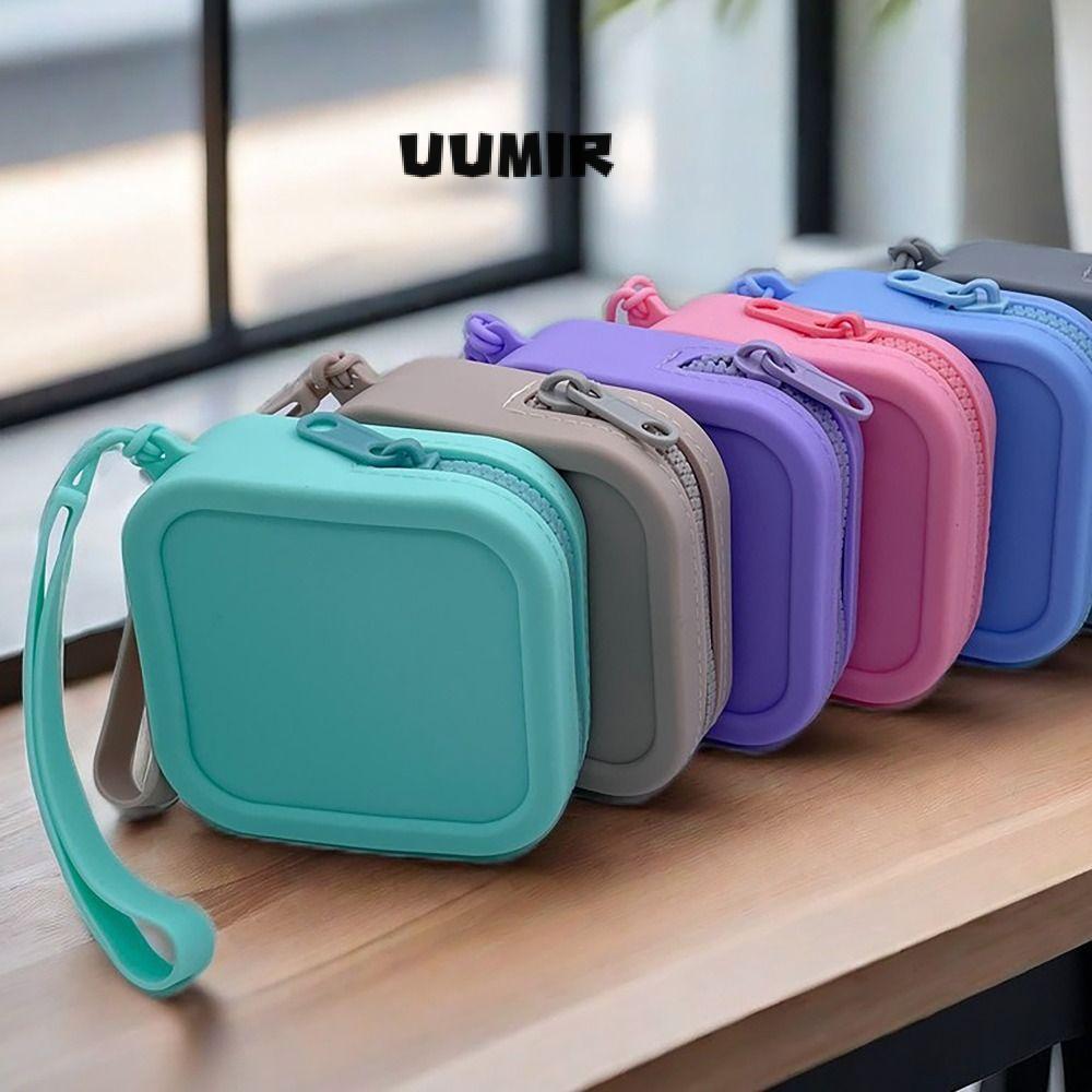 UUMIR กระเป๋าสตางค์ซิลิโคน กันน้ํา ซิป เรียบง่าย สําหรับใส่เหรียญและเครื่องสําอาง ผู้หญิง เด็กผู้หญิง