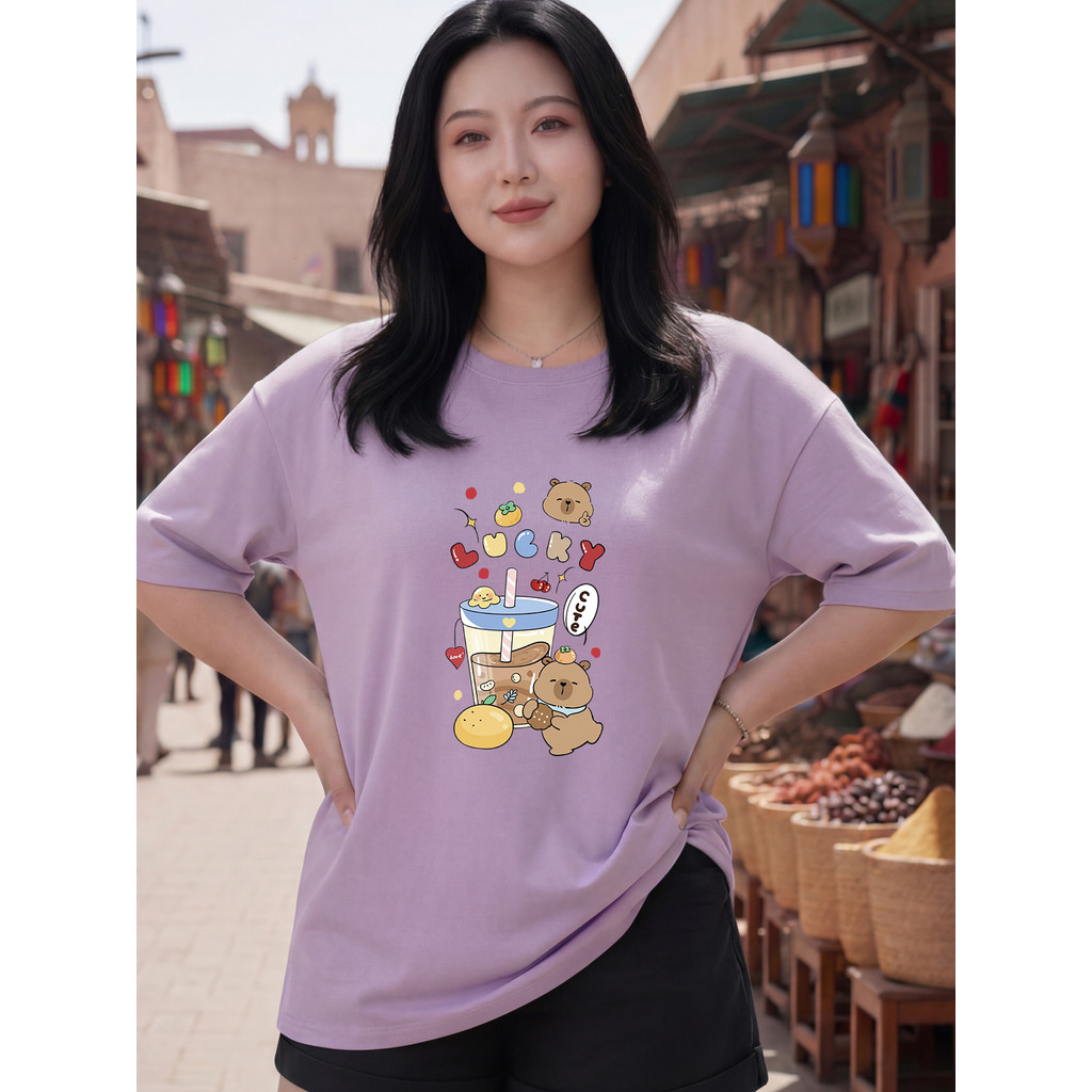 2Y604 [AIYOU] M-5XL Tshirt ผู้หญิง T เสื้อ Baju Perempuan สไตล์ Wanita Plus ขนาดเกาหลีสไตล์เสื้อผ้าผ