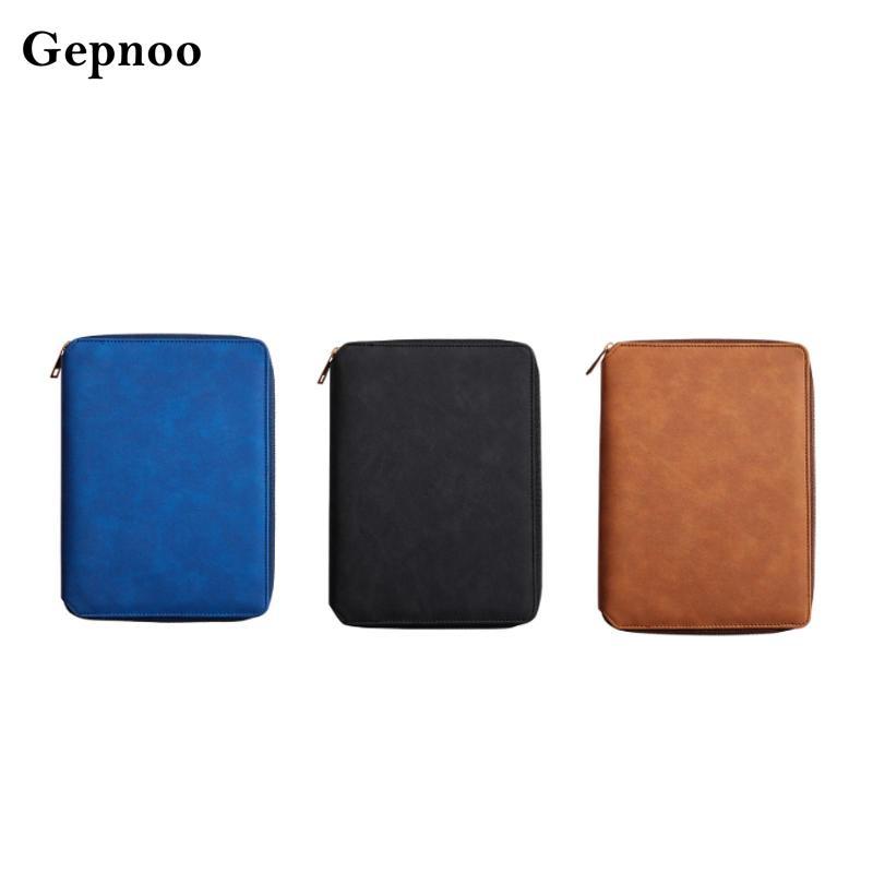 [Gepnoo] Zippered Notebook Planner Travel Notebook สําหรับการเดินทางเพื่อธุรกิจ Journalists