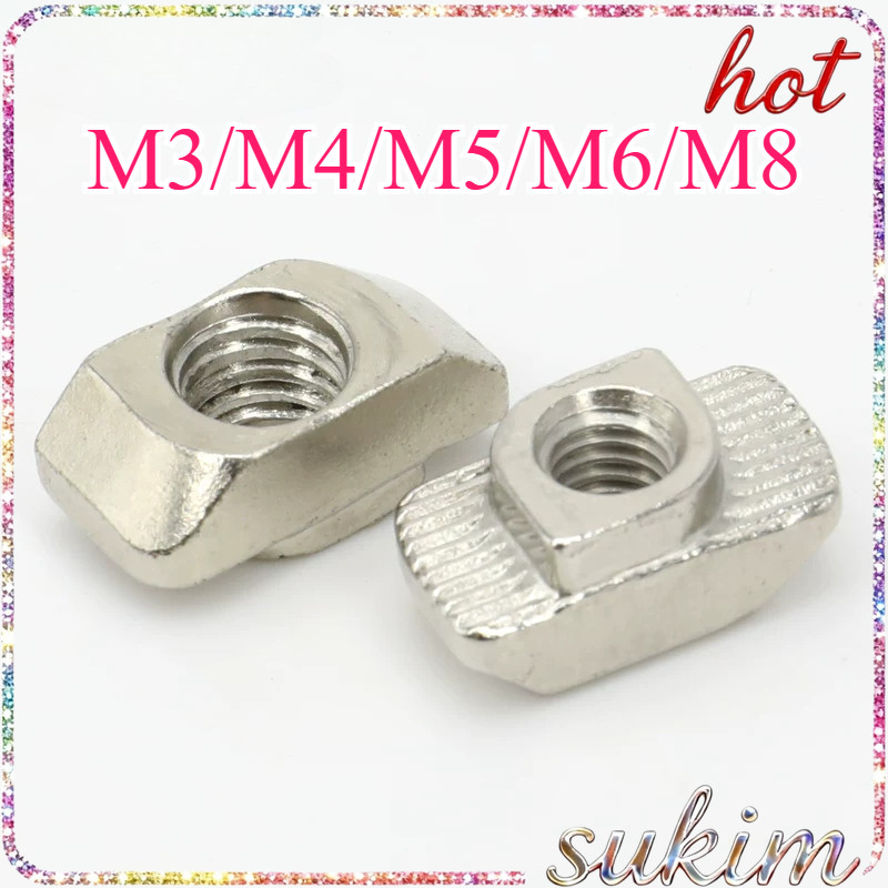 มาตรฐานยุโรป t-nut ชุบนิกเกิลเรือประเภท t-nut t-block M3/M4/M5/M6/M8SUKIM