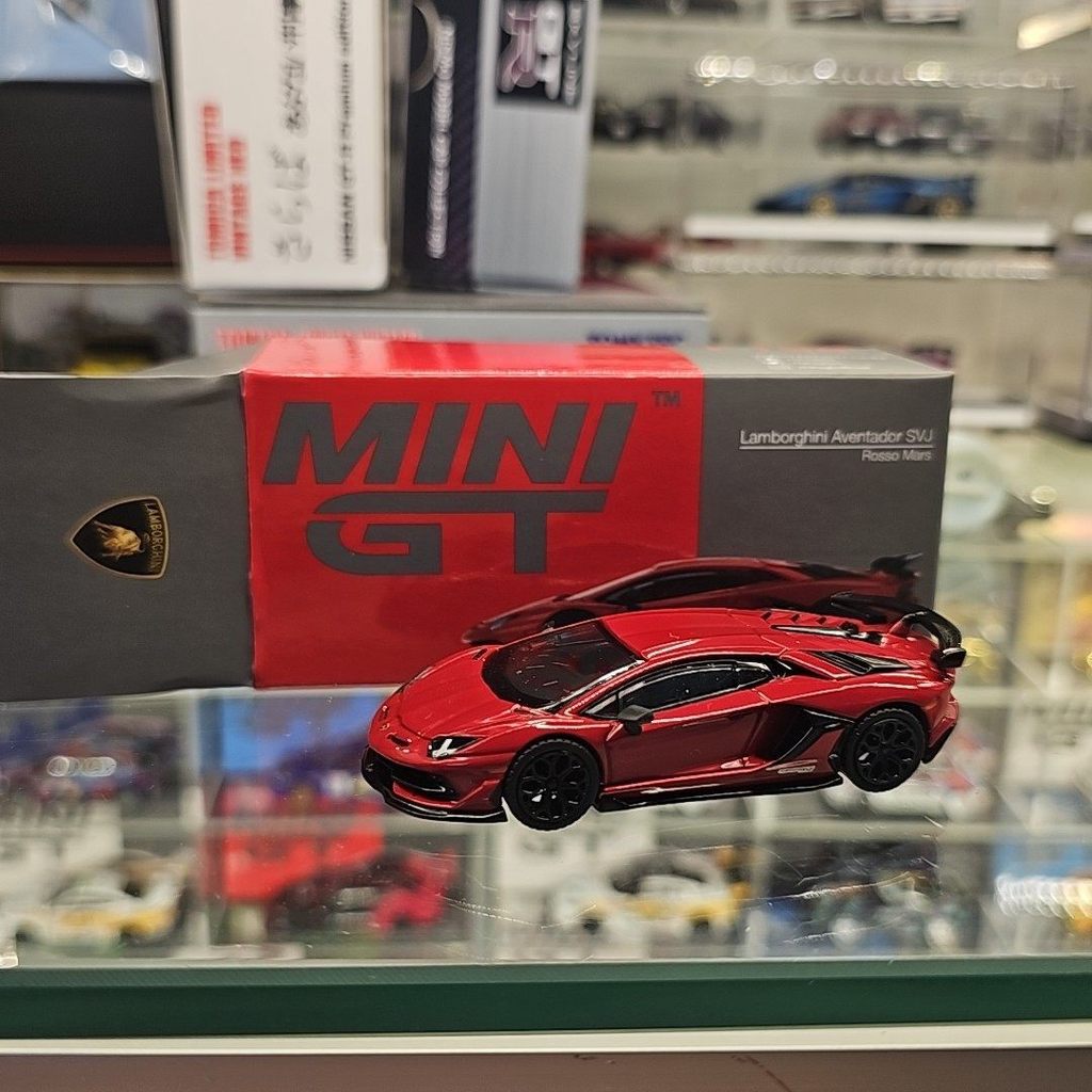 Mini minigt 198 Lamborghini Daniel svj รถสีแดงไม่มีปัญหากล่องกดเล็กน้อยจัดส่งฟรี