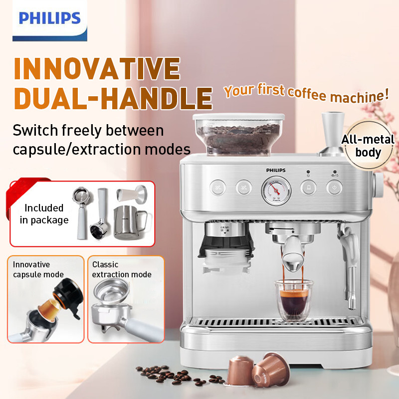 Philips PSA2218 เครื่องชงกาแฟเอสเปรสโซกึ่งอัตโนมัติ ระบบ PID ควบคุมอุณหภูมิ พอร์ตาฟิลเตอร์ 58 มม.
