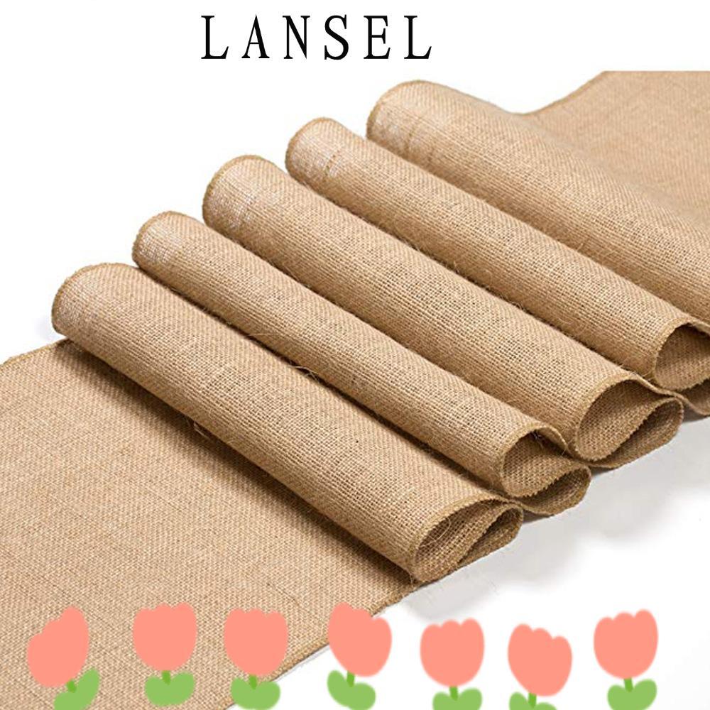 LANSEL1 Vintage Table Runner Party ตกแต่ง Burlap Hessian Country Home Table Runners