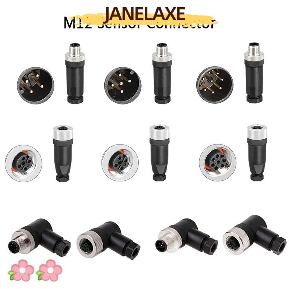 JANELAXE932JN M12 Sensor Connector, ชายหญิง Socket Connector M12 ปลั๊กการบิน,ประเภทเซนเซอร์ 4 5 8 Pi