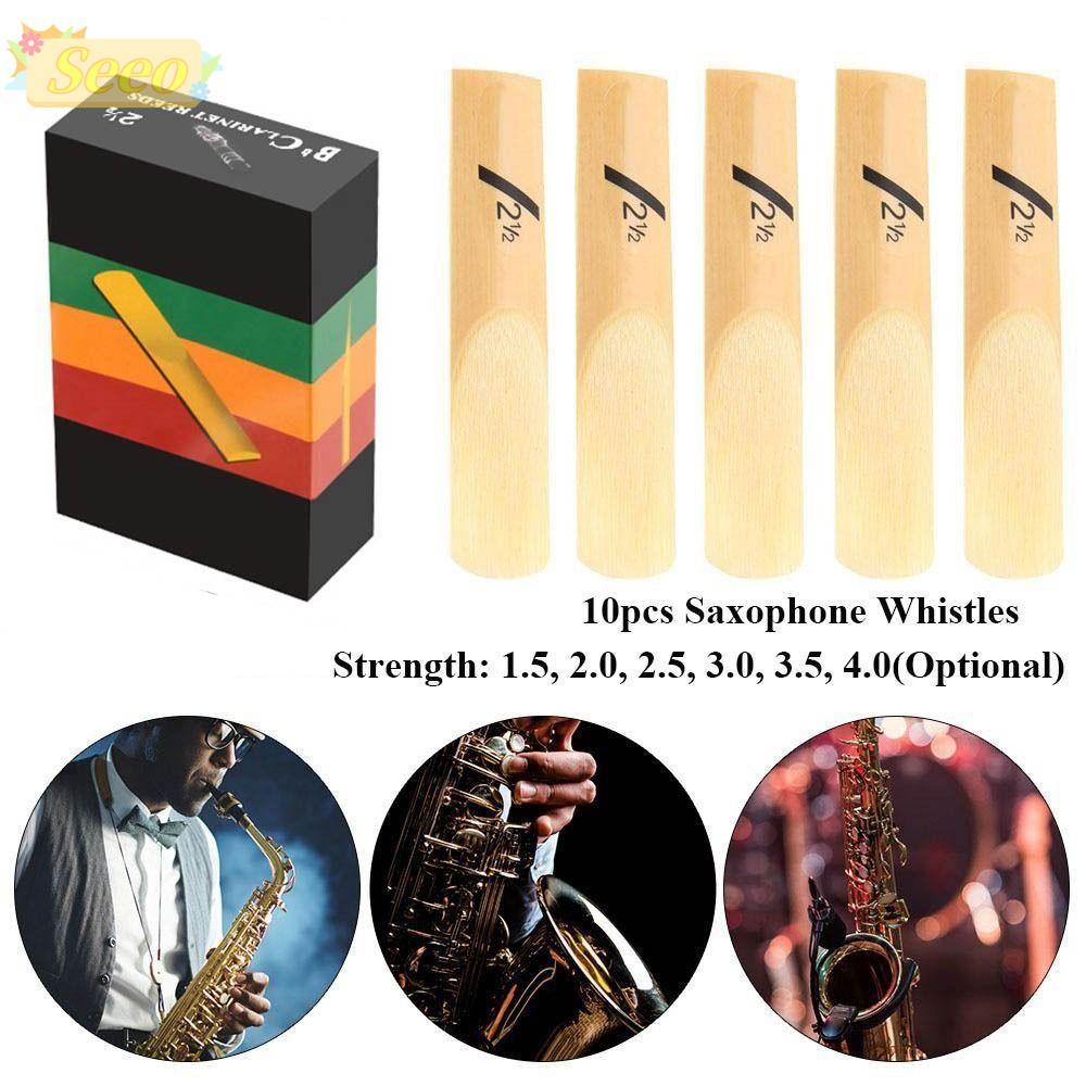 SEEO นกหวีดแซ็กโซโฟน, 10 ชิ้น 1.5/2.0/2.5/3.0/3.5/4.0 Clarinet Reed, Reed Strength Bb Tone Clarinet
