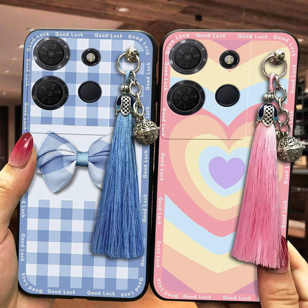 พู่ Bell เคสโทรศัพท์สําหรับ TCL 503/T442M/T442A/T442J Graffiti กันกระแทกป้องกันทนทานกันน้ําน่ารัก TP