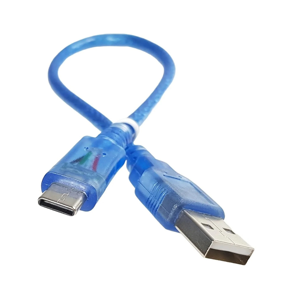 สายเคเบิลข้อมูล USB Type C / Arduino ESP8266 ESP32 สายเคเบิลข้อมูล Type C 30 ซม. 0.3 ม. สีฟ้า
