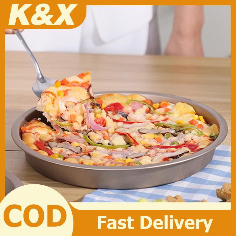 K&X 10/9/8/7/6 นิ้ว Non-sti แม่พิมพ์อบ Air Fryer หม้อถาดกลม Pan Roasting พิซซ่าตะกร้าเค้ก Bakeware อ