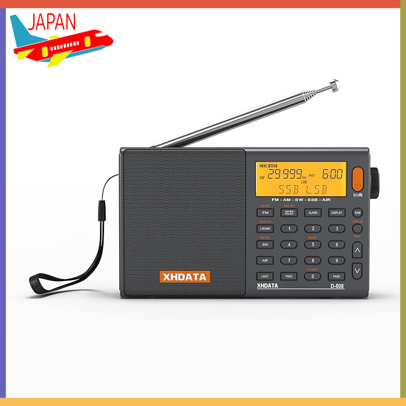 XHDATA D-808 Portable Multi-Band Radio with Sleep Function and Alarm Clock – FM, AM, SW, LW, Air Ban