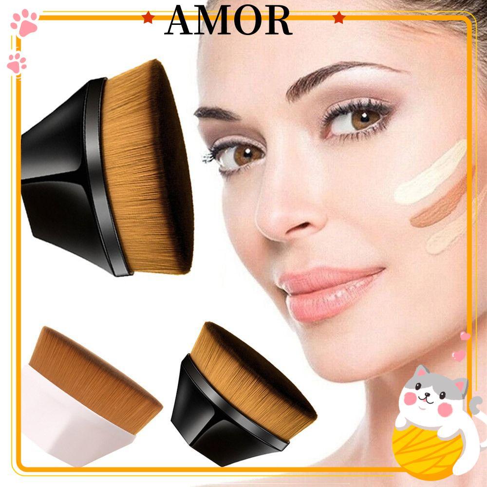 AMOR Liquid Powder, Flat Top Makeup Tool Foundation แปรงแต่งหน้า, ของขวัญ Kabuki Face Blush สําหรับผ